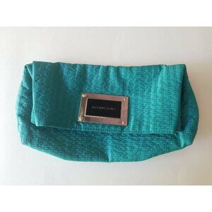 Victoria's Secret Torquise Clutch Handbag Quilted with metal Victoria Secret tag